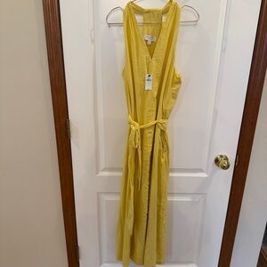 Banana Republic NWT! ($150) Sunny Yellow Belted Linen Blend Maxi Dress